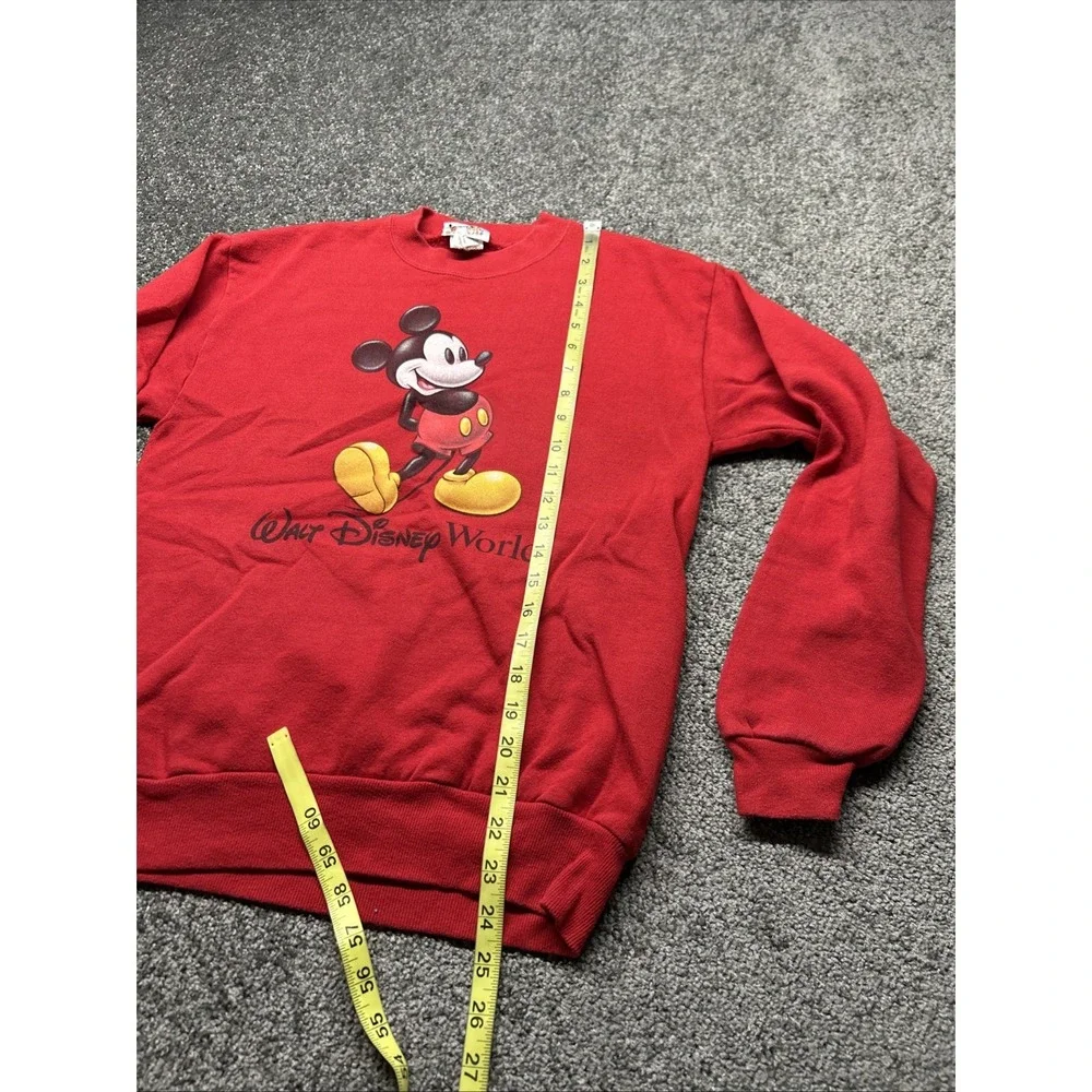 Disney World Kids XL Sweater Pullover Sweatshirt Red Mickey Mouse